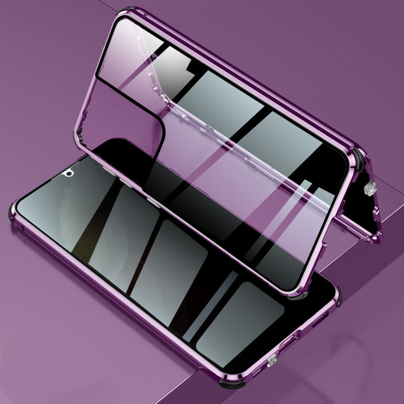Anti-Spy Case Samsung  S21 Plus Ultra Magnetic Adsorption Privacy Protect Cover Two Sided Temper Glass