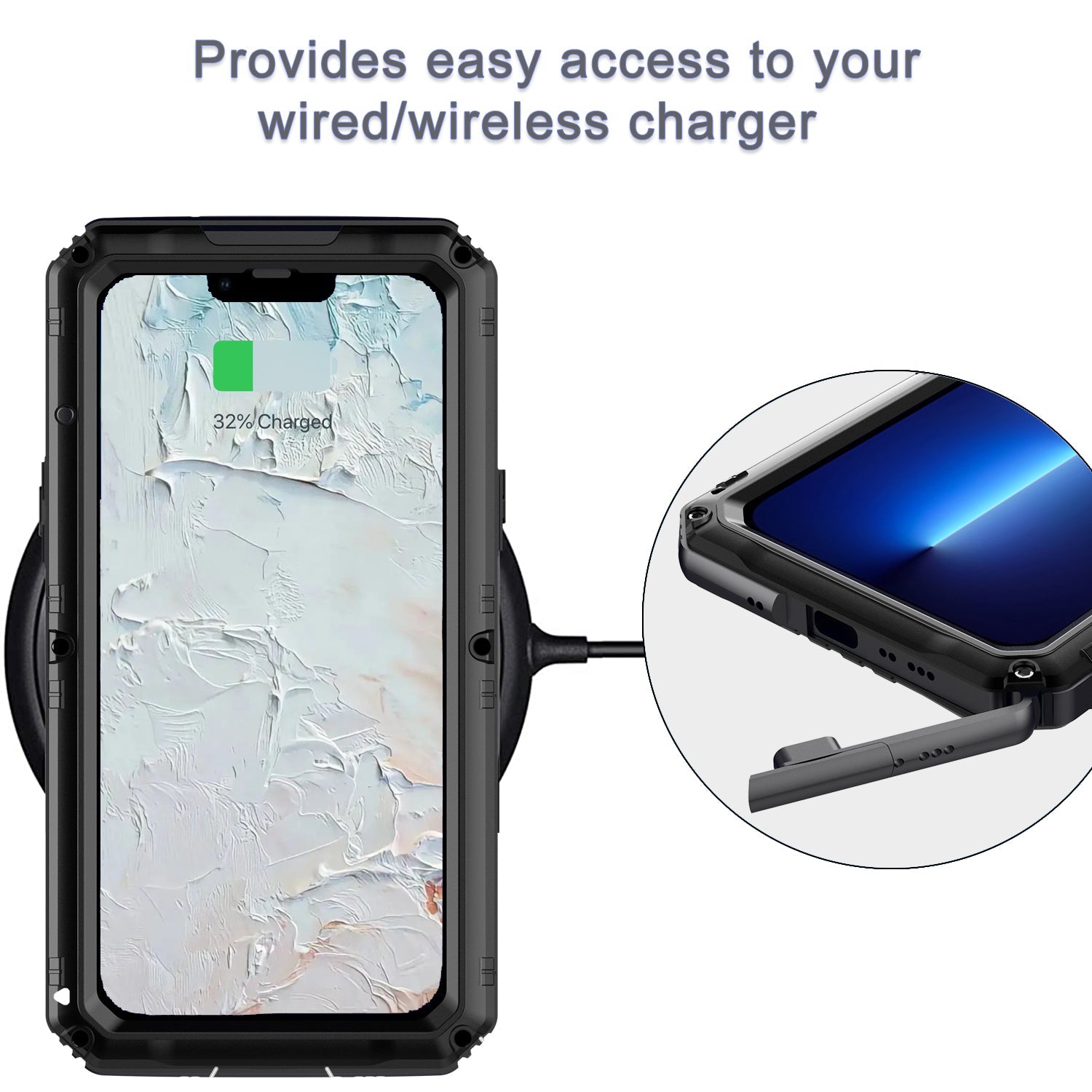 Luxury Outdoor iPhone 13 Pro Max Gorilla Case IP68 Waterproof Safeguard Heavy Duty Metal Armor Cover