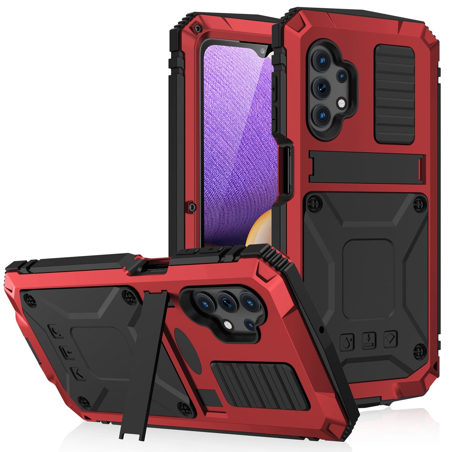 Luxus Samsung Galaxy A32 Milit?r Handyh¨¹lle 4G 5G Robuste R¨¹stung Sto?fester 360-Grad Kameraschutz Heavy Duty Case