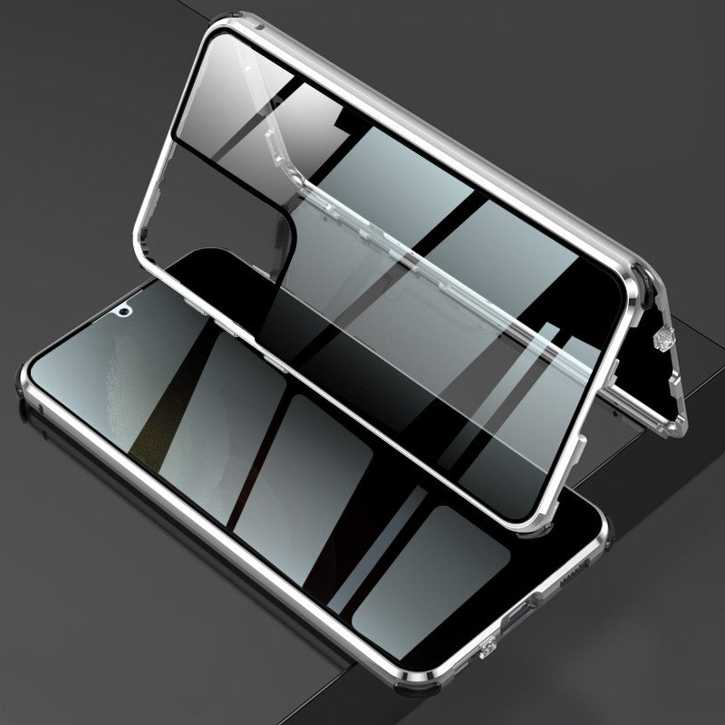 Anti-Spy Case Samsung  S21 Plus Ultra Magnetic Adsorption Privacy Protect Cover Two Sided Temper Glass