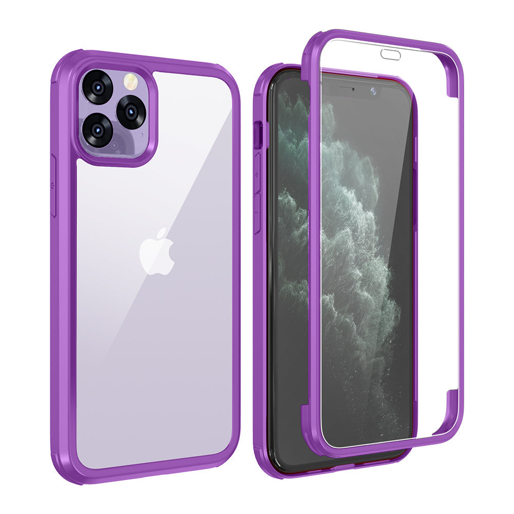 Apple iPhone 11 Pro Max Silikon H¨¹lle Doppelseitige Geh?rtete Glas abdeckung 360 Ganzk?rper Displayschutzfolie