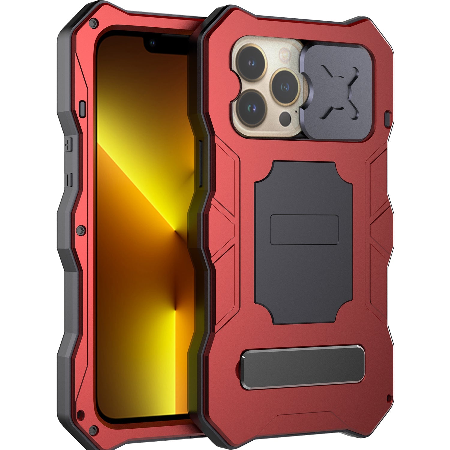 Apple iPhone 13 Pro Max Milit?r Handyh¨¹lle 12 Pro Rugged Armor Case Sto?stange Metall Gleiten Kameraschutz St?nder