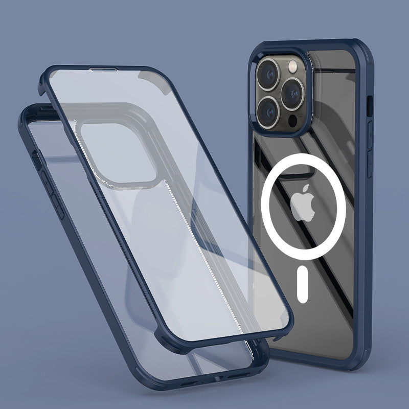 Apple Silicone Case iPhone 14 Pro Max Double Sided Tempered Glass Cover 14 Plus 360 Full-Body Screen Camera Protector