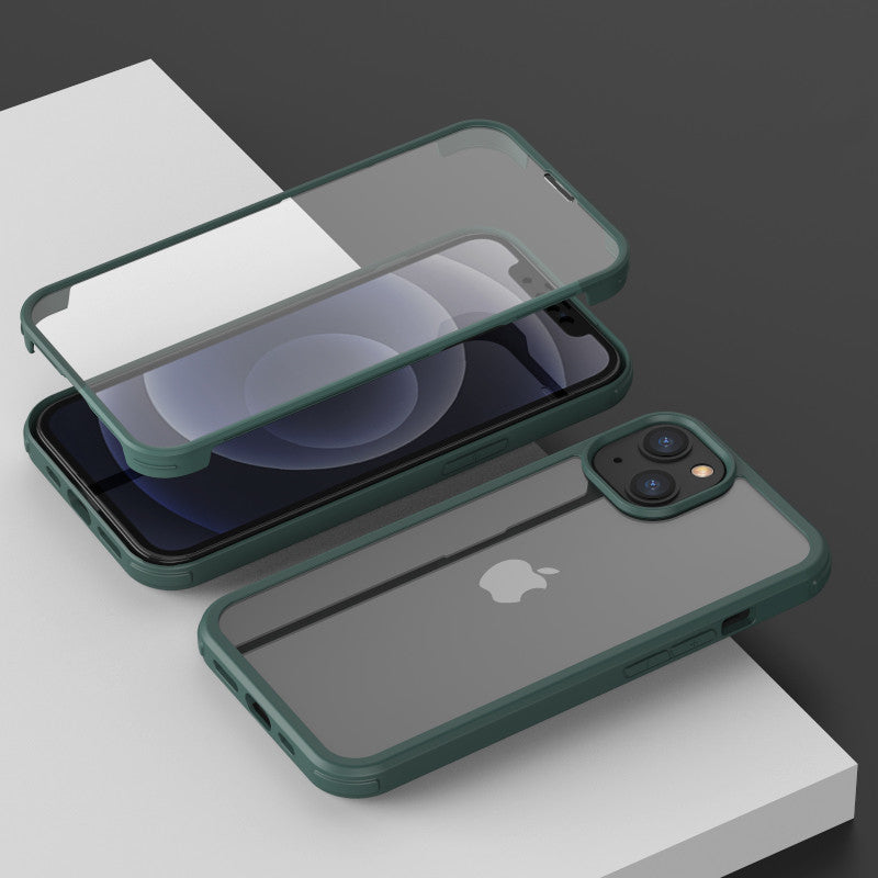 iPhone 13 Pro Max Silikon H¨¹lle Doppelseitige geh?rtete Glas Apple 13 Mini 360 Ganzk?rper Display Schutzh¨¹lle