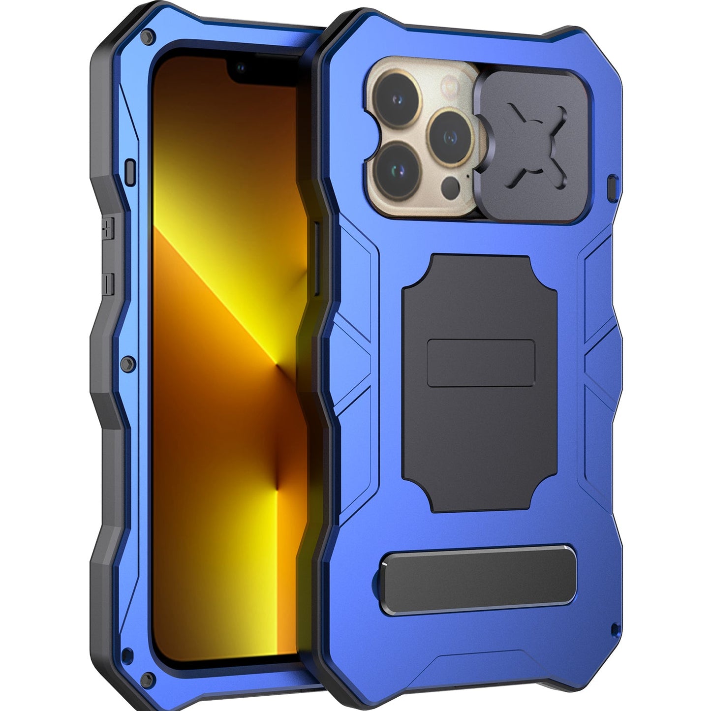 Apple iPhone 13 Pro Max Milit?r Handyh¨¹lle 12 Pro Rugged Armor Case Sto?stange Metall Gleiten Kameraschutz St?nder