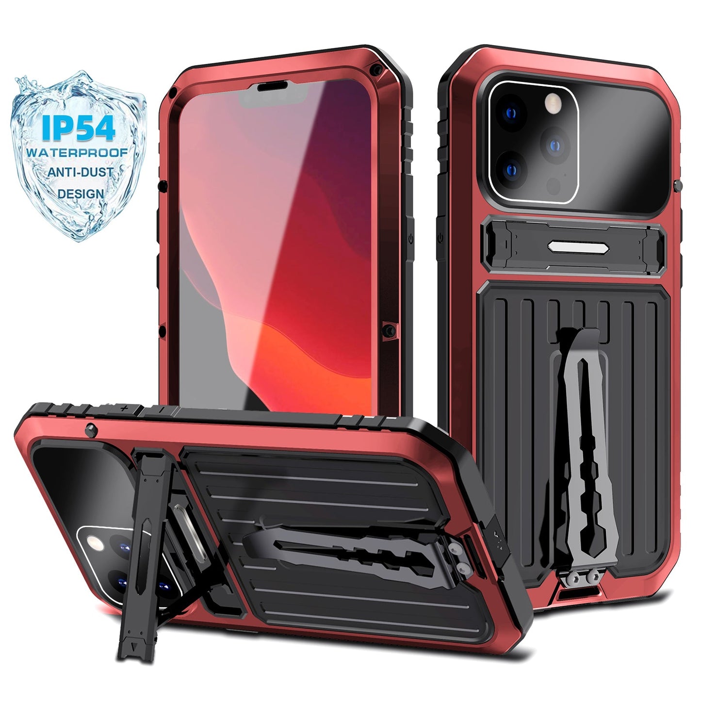Apple iPhone 13 Pro Max Milit?r H¨¹lle Handy Apple 13 Sto?fester R¨¹ckenclip Metall R¨¹stung Case