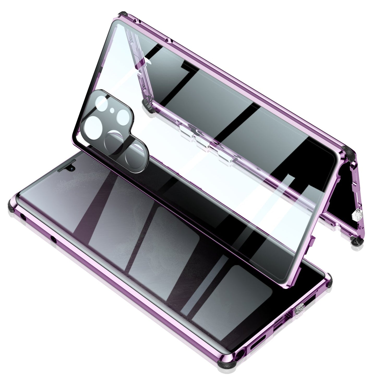 Anti-Peep H¨¹lle Samsung Galaxy S22 Ultra Privacy Case Vorderseite R¨¹ckseite Magnetische Adsorption Zweiseitiges Temperglas 