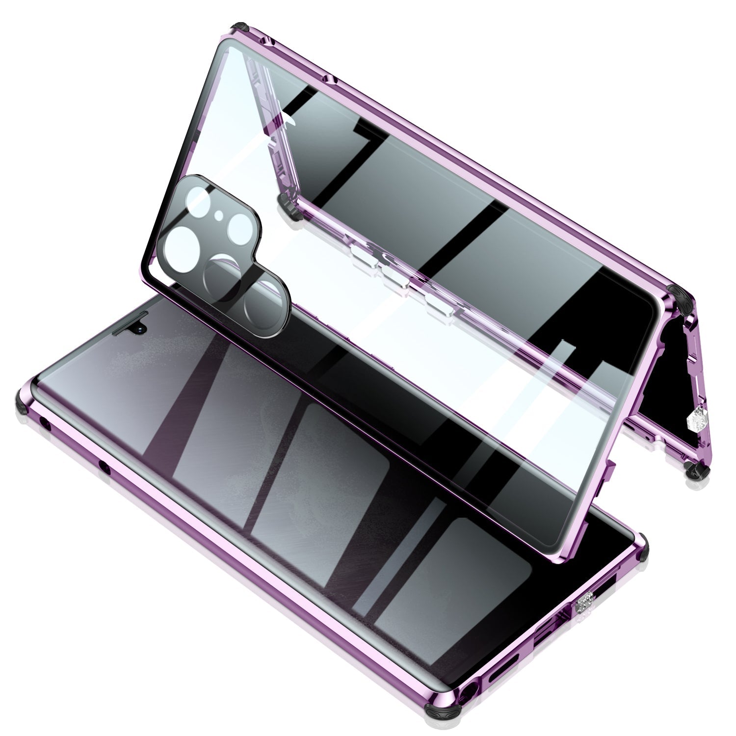 Anti-Peep H¨¹lle Samsung Galaxy S22 Ultra Privacy Case Vorderseite R¨¹ckseite Magnetische Adsorption Zweiseitiges Temperglas 