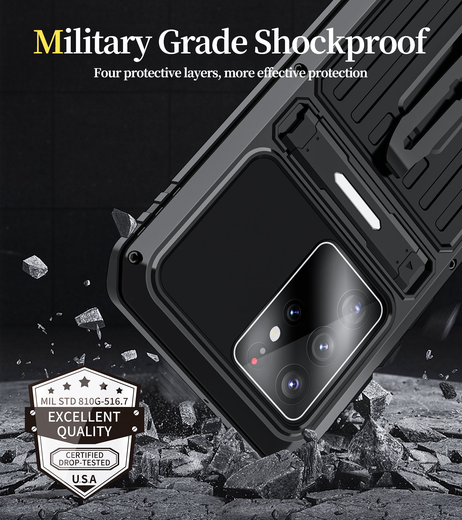 Milit?ry Case Samsung S21 Ultra Metal Armor Cover Shockproof Galaxy S21 FE Back Clip Invisible Bracket