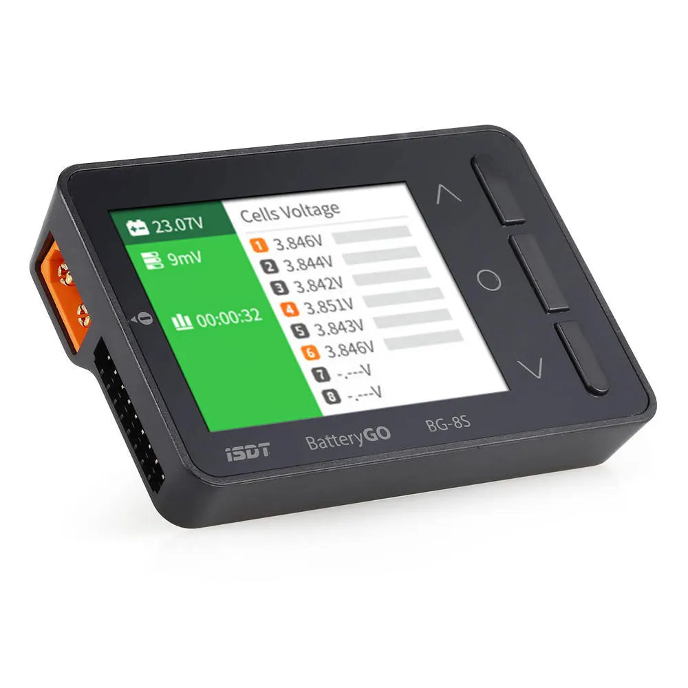 ISDT BattGo BG-8S Smart Battery Meter Digital Capacity Checker Balancer Receiver Signal Tester for NiMH, LiPo, Li-ion, NiCd-ShoptAI	