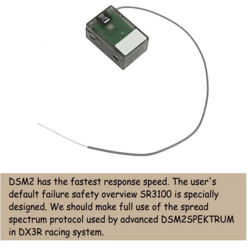 2.4GHz Receiver Spectrum SR3100 DSM2 3-Channel Surface Specktrum DX2E DX3R X3E DX4C Transmitters JR RC Car Boat-ShoptAI	