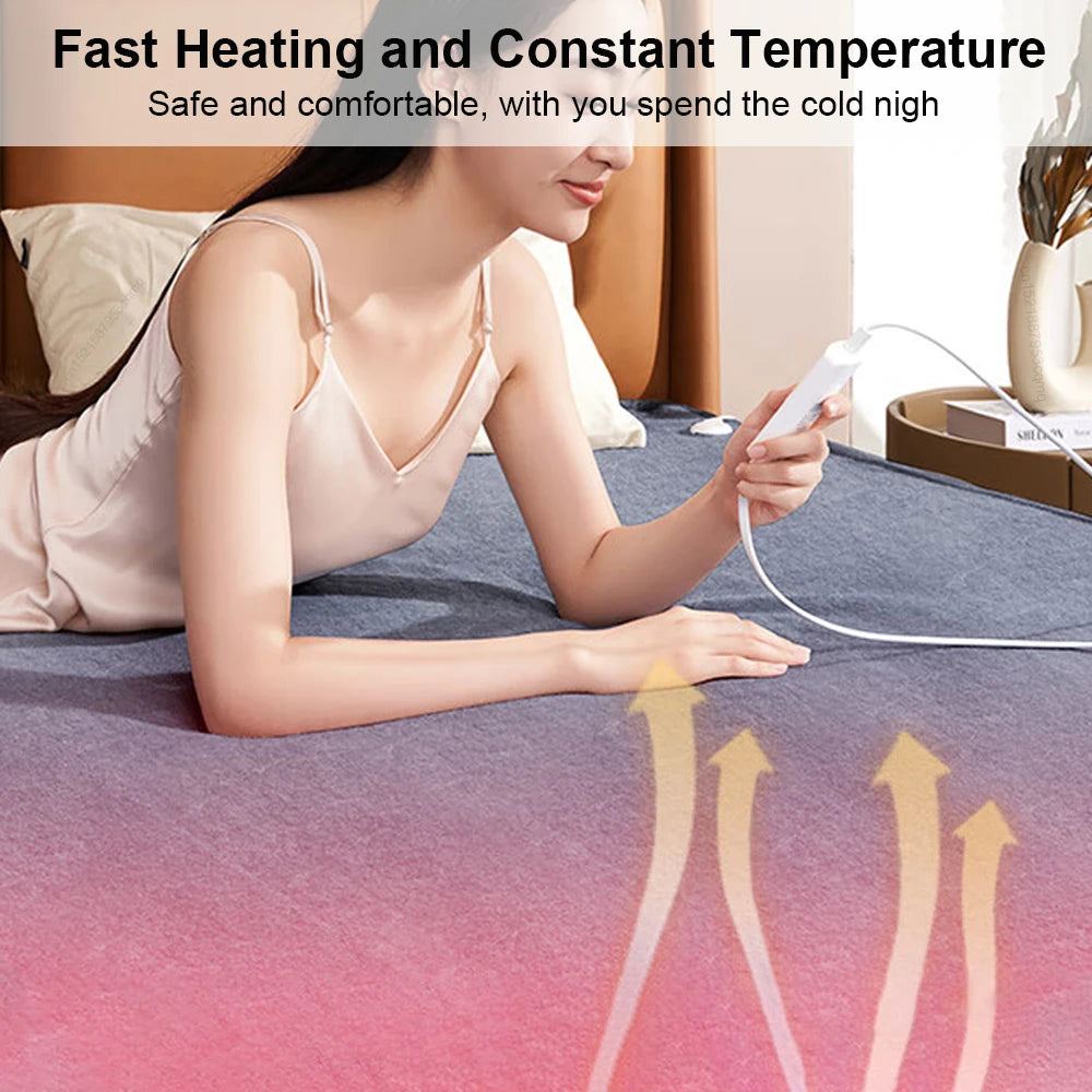 Electric Heating Blanket 220V Thicker Automatic Thermostat Heated Blanket Body Warmer Thermal Mattress for Room EU-ShoptAI	