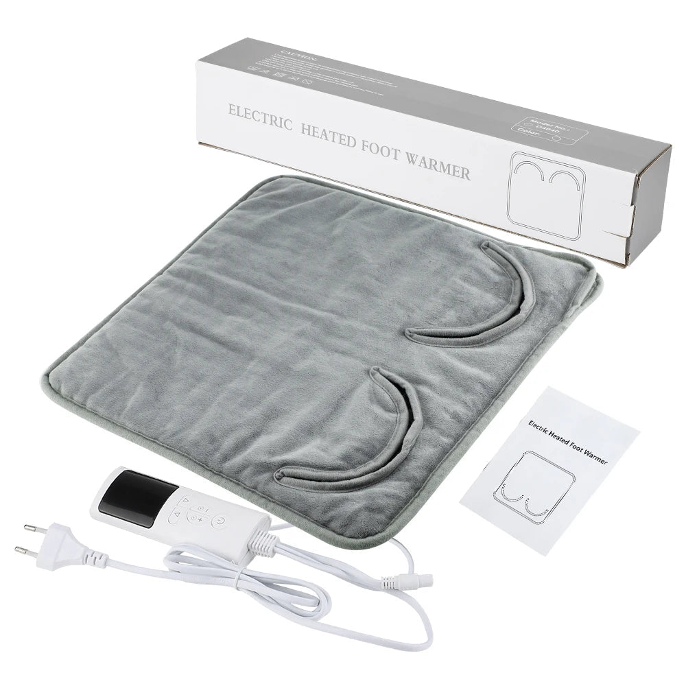 Electric Foot Heating Pad Washable Feet Warmer Heater Mat Plush Thermal Blanket Home Office Bedroom-ShoptAI	
