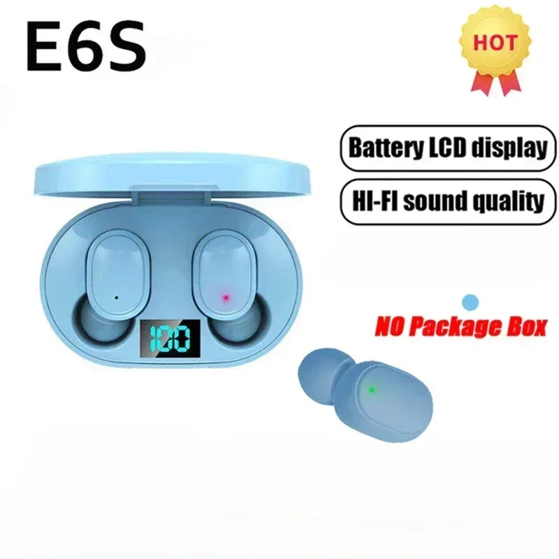 Wireless Bluetooth Earphones TWS Headset E6S Earbuds Noise Cancelling Headphones with Microphone 	