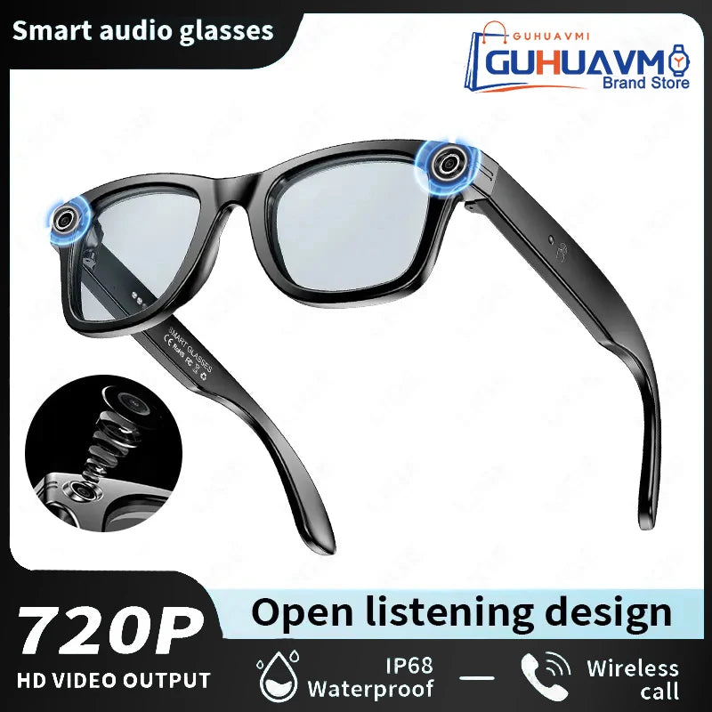 New Upgrade AI Smart Glasses Camera Video Recording Photo Recognition Bluetooth Call Translation Voice Sunglasses-ShoptAI	