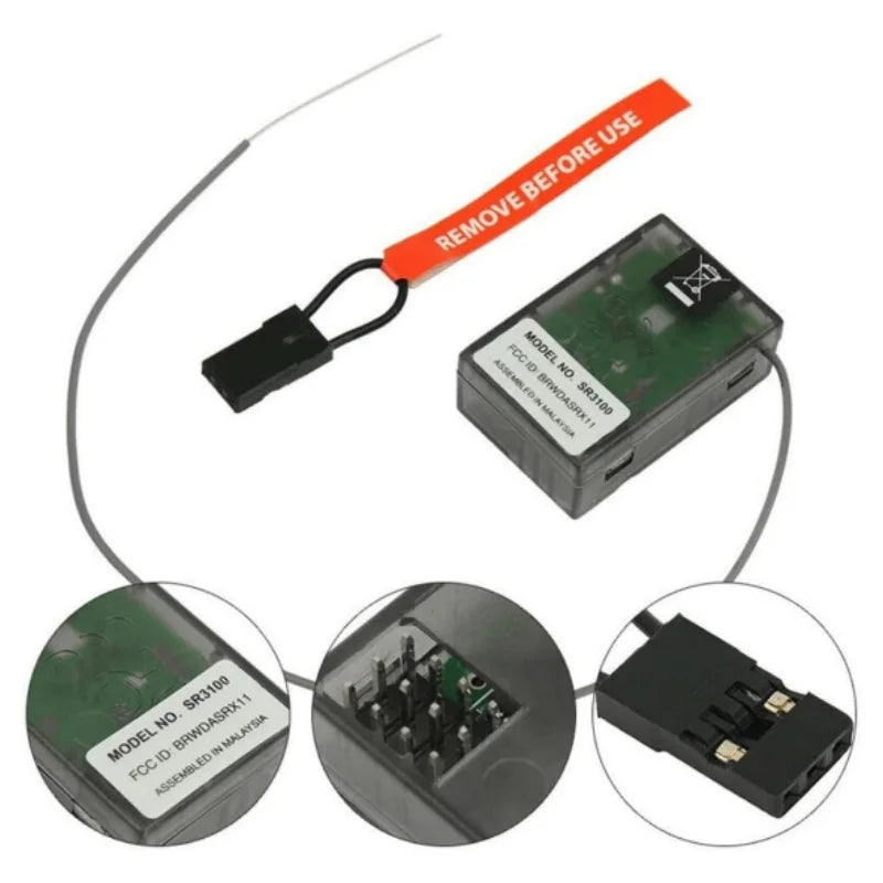2.4GHz Receiver Spectrum SR3100 DSM2 3-Channel Surface Specktrum DX2E DX3R X3E DX4C Transmitters JR RC Car Boat-ShoptAI	