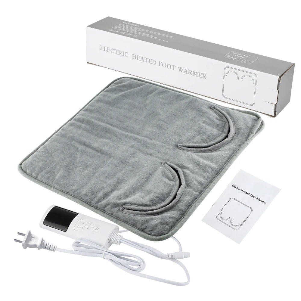 Electric Foot Heating Pad Washable Feet Warmer Heater Mat Plush Thermal Blanket Home Office Bedroom-ShoptAI	