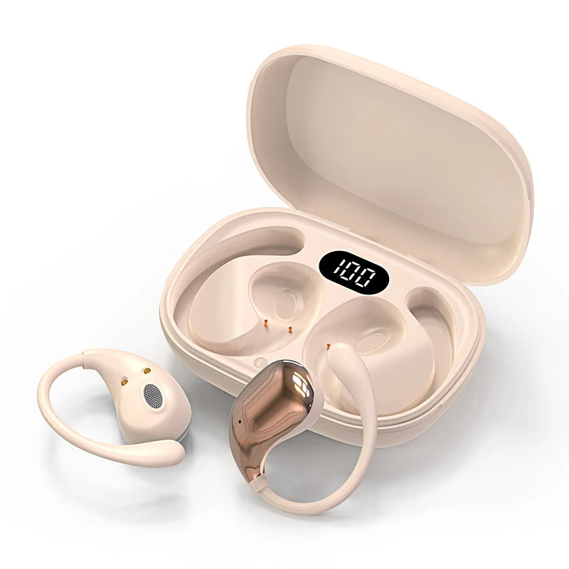 Ear Hook Bluetooth 5.4 Headphones TWS Wireless Earphones HiFi Stereo Waterproof Headsets LED Display Touch Earbuds Long Standby	