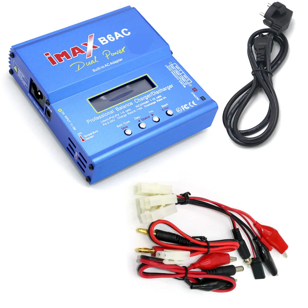 Imax B6AC Charger 80W 6A Balance Charger B6 AC RC Digital LCD Screen Li-ion LiFe Nimh Nicd PB Lipo Battery Discharger-ShoptAI	