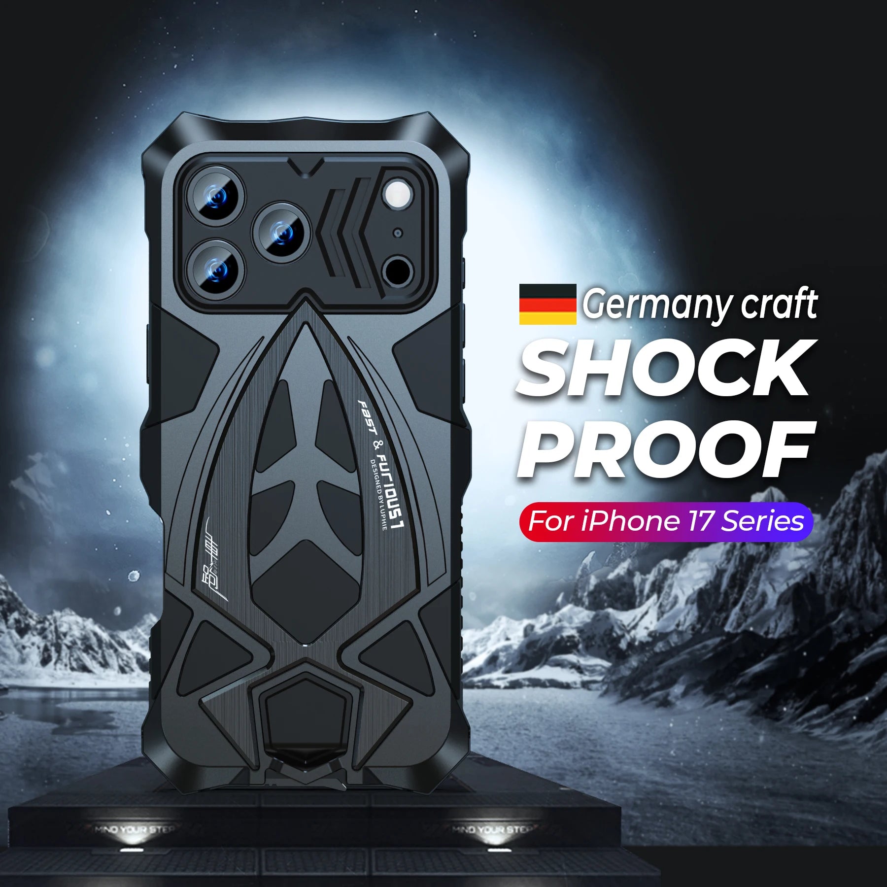 Military Grade Metal Case for iPhone 17 Pro Max 16e 16 Rugged Phone Cover Shockproof Armor Shell Silicon Fundas	