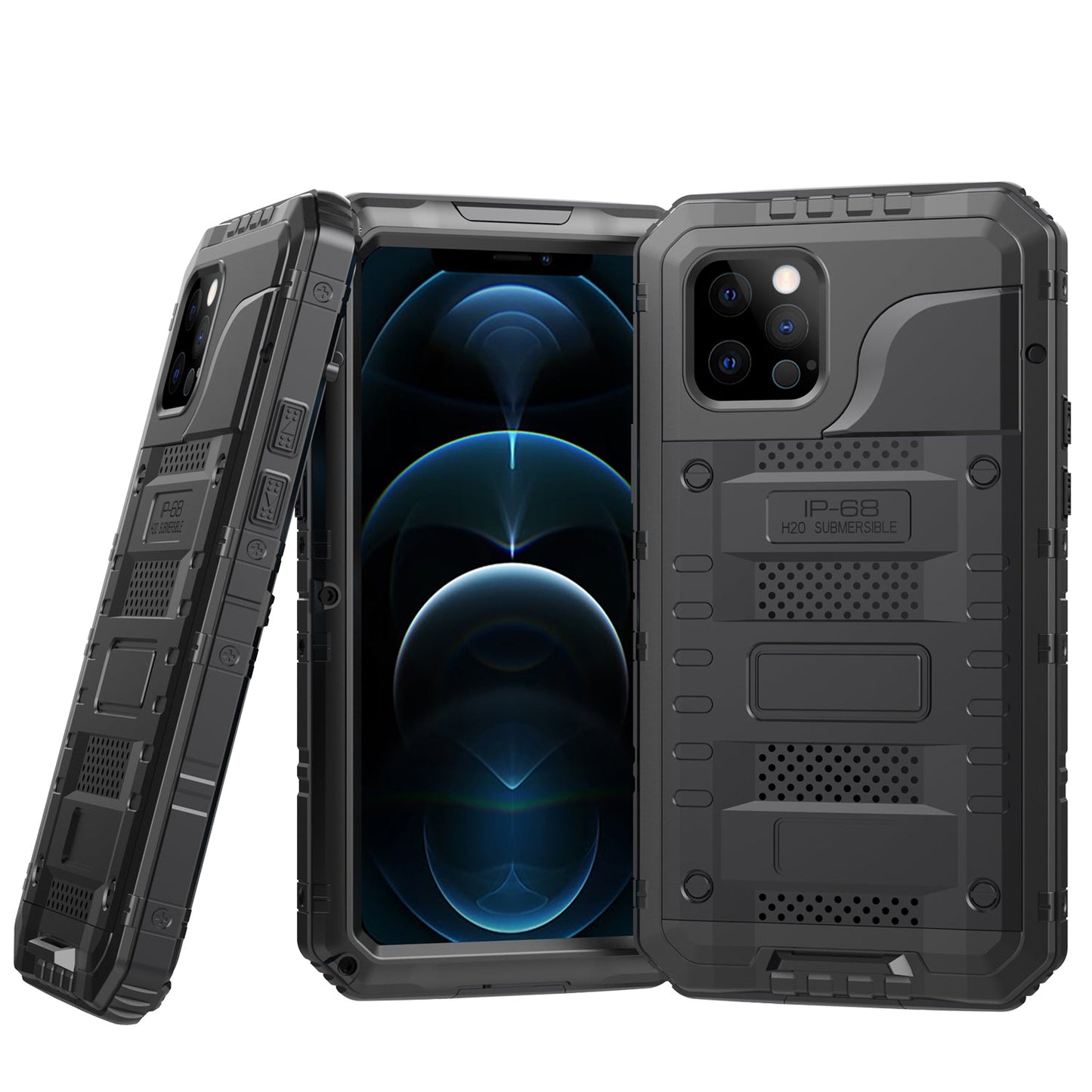 Luxury IP68 Waterproof Apple iPhone 12 Pro Max Gorilla Case Milit?ry Safeguard Outdoor Heavy Duty Metal Armor Cover