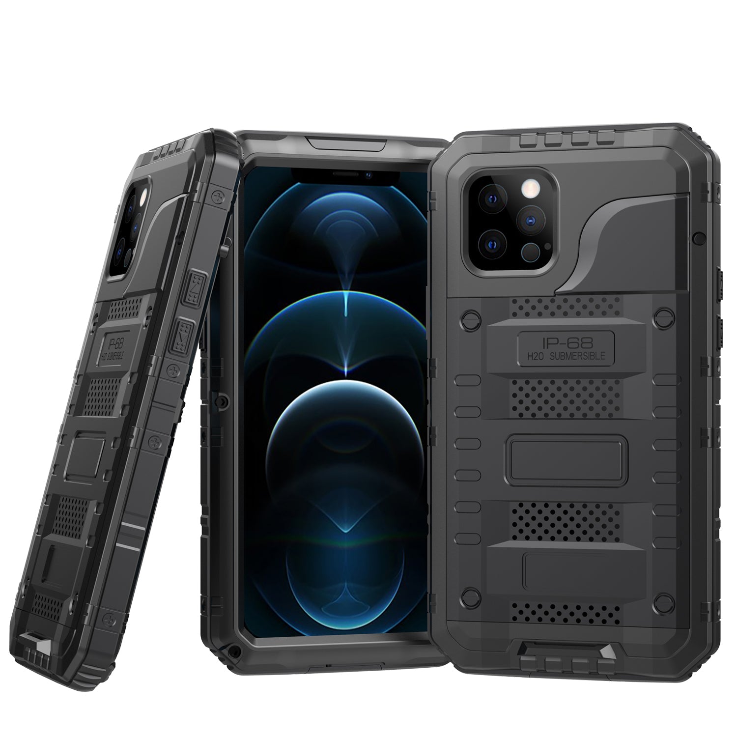 Luxury IP68 Waterproof Apple iPhone 12 Pro Max Gorilla Case Milit?ry Safeguard Outdoor Heavy Duty Metal Armor Cover