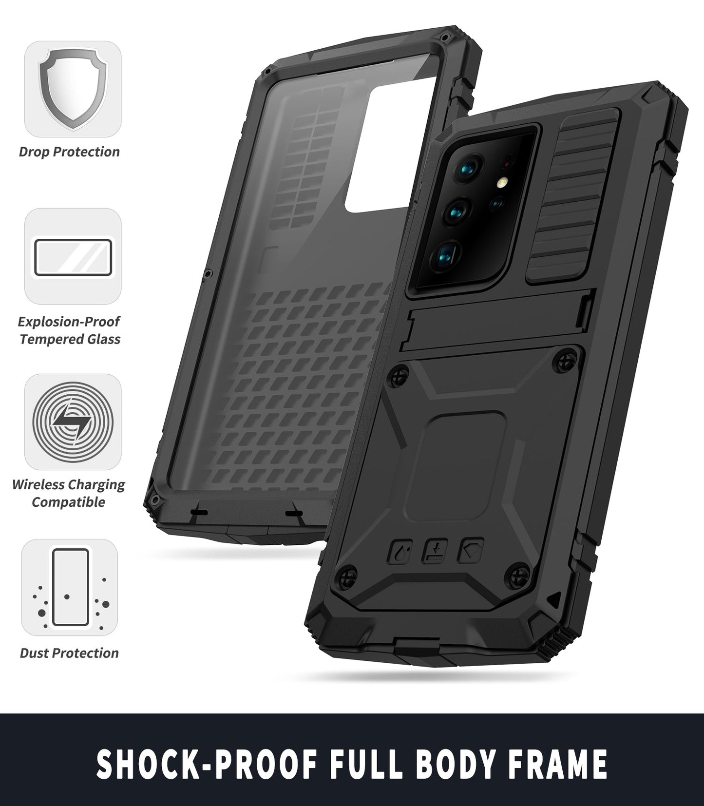 Luxury Samsung Galaxy S21 Plus Heavy Duty Case S21 Ultra FE Milit?ry Grade Rugged Armor Shockproof 360 Full Cover Camera Protection
