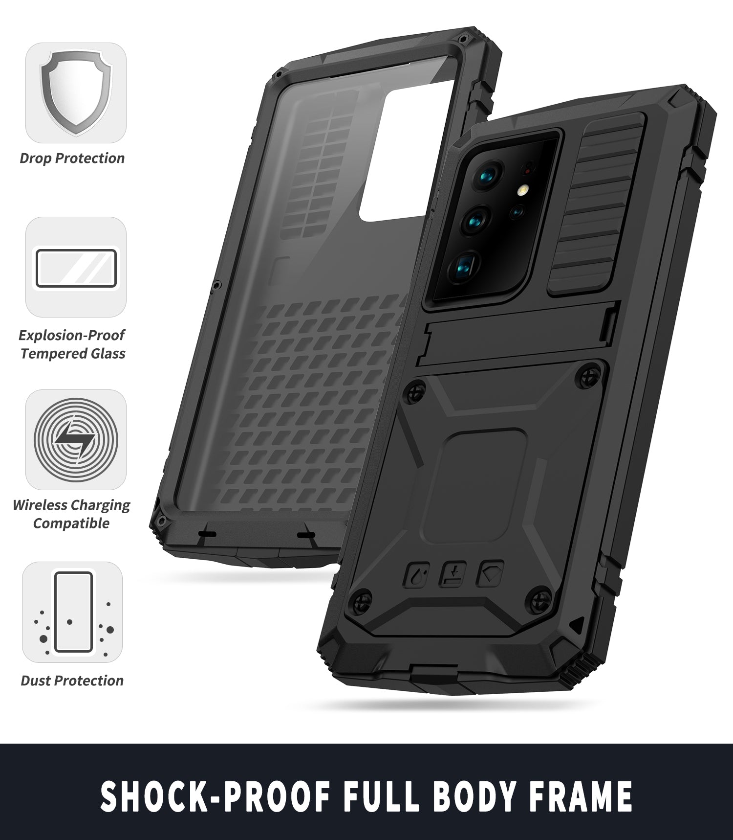 Luxury Samsung Galaxy S21 Plus Heavy Duty Case S21 Ultra FE Milit?ry Grade Rugged Armor Shockproof 360 Full Cover Camera Protection