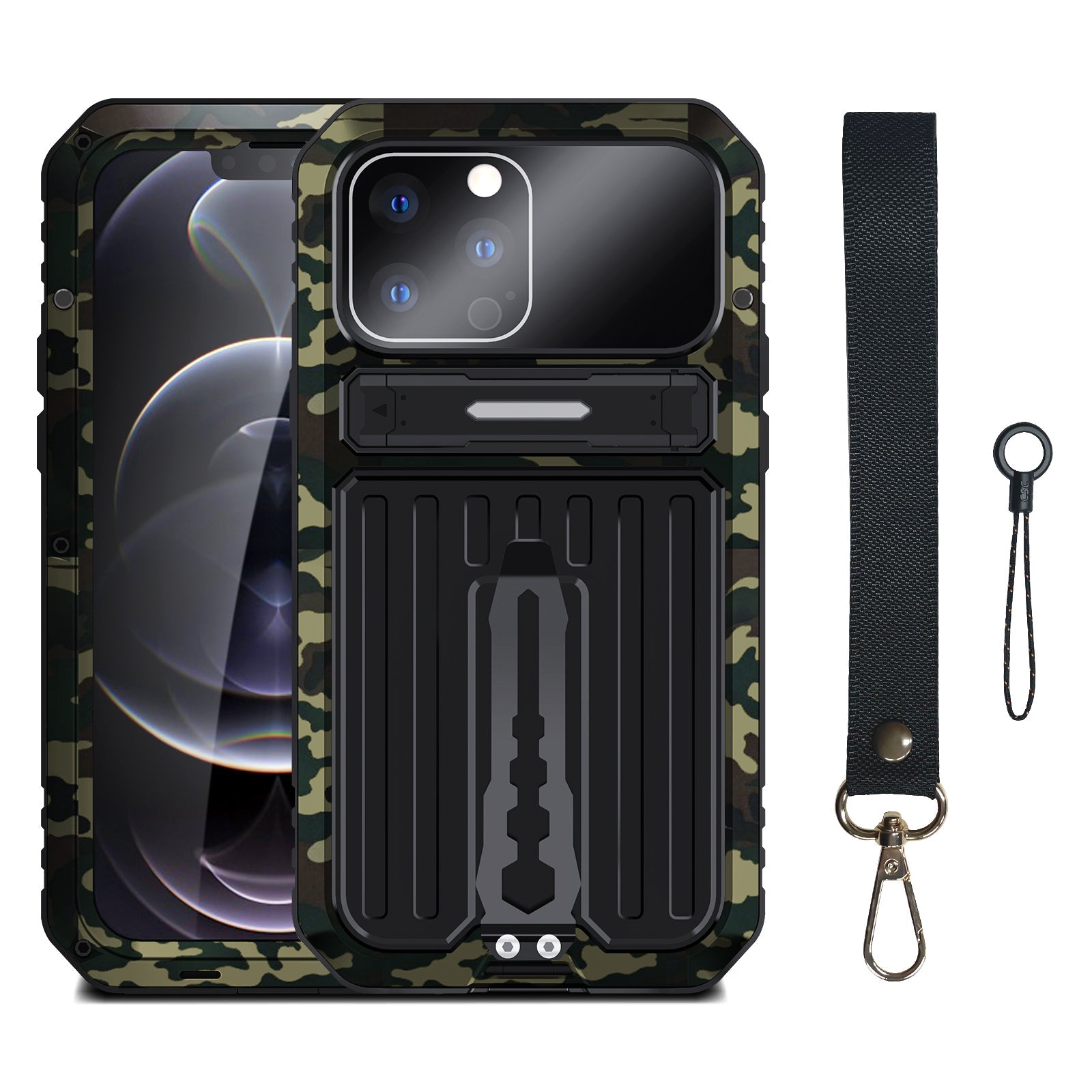 Apple iPhone 13 Pro Max Milit?r H¨¹lle Handy Apple 13 Sto?fester R¨¹ckenclip Metall R¨¹stung Case