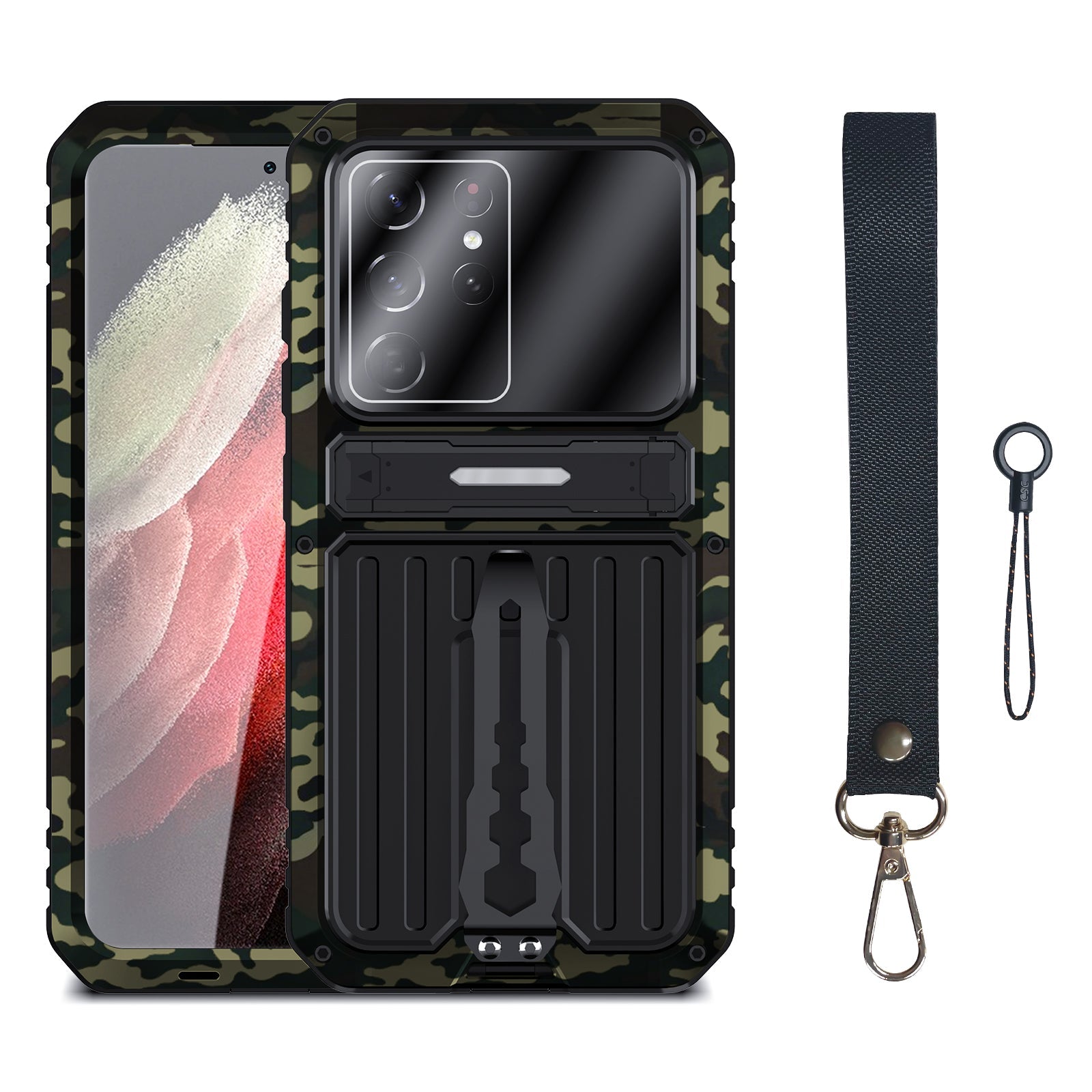 Milit?ry Case Samsung S21 Ultra Metal Armor Cover Shockproof Galaxy S21 FE Back Clip Invisible Bracket