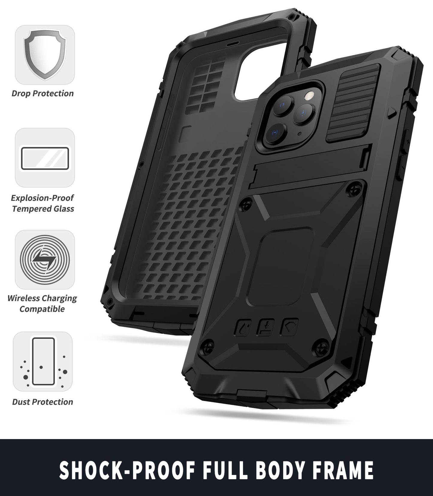 Luxury iPhone 12 Pro Max Heavy Duty Case Milit?ry Grade Rugged Armor Camera Protection Shockproof 360 Full Cover