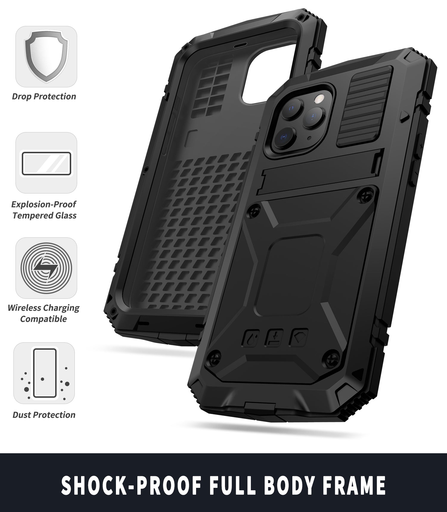 Luxury iPhone 12 Pro Max Heavy Duty Case Milit?ry Grade Rugged Armor Camera Protection Shockproof 360 Full Cover