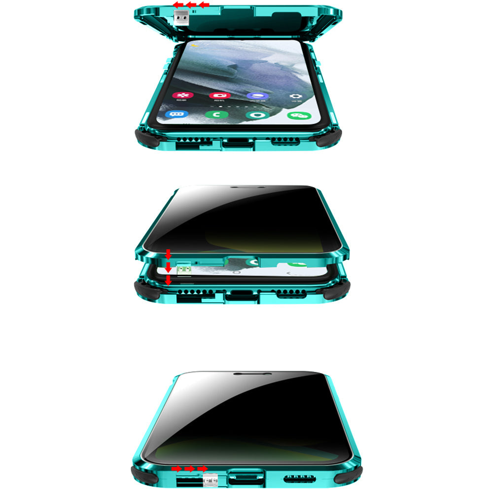 Anti-Spy Case Samsung  S21 Plus Ultra Magnetic Adsorption Privacy Protect Cover Two Sided Temper Glass