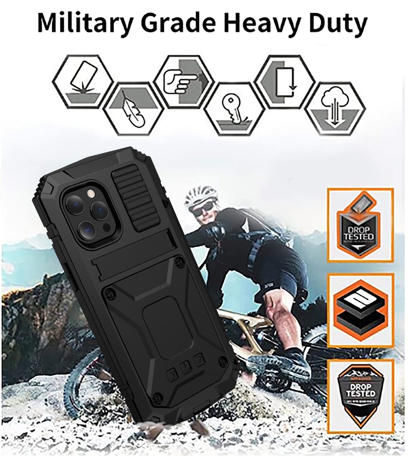 iPhone 13 Pro Max Milit?r Qualit?t H¨¹lle Kameraschutz Robuste R¨¹stung in Sto?fest Heavy Duty 360 Full Cover
