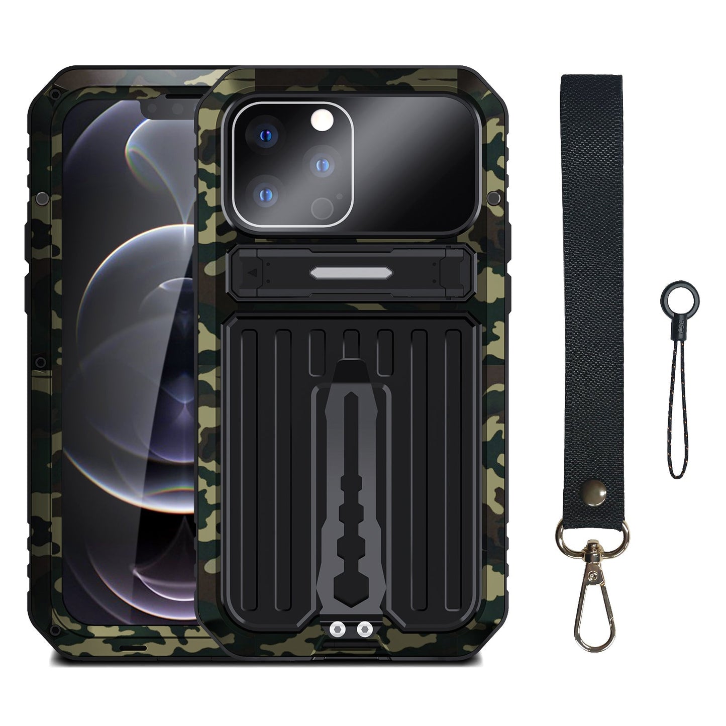 Milit?r H¨¹lle iPhone 14 Pro Max Metallpanzerung Apple 14 Plus Sto?fester R¨¹ckenclip St?nder