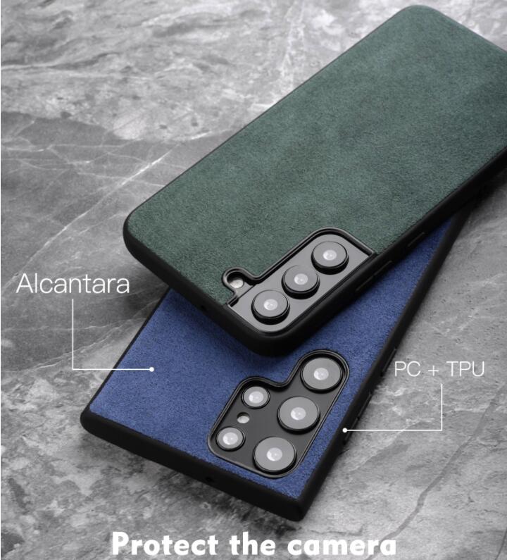 Luxury Alcantara Samsung S22 Case Business Artificial Galaxy S22 Ultra Plus Leather Phone Cover