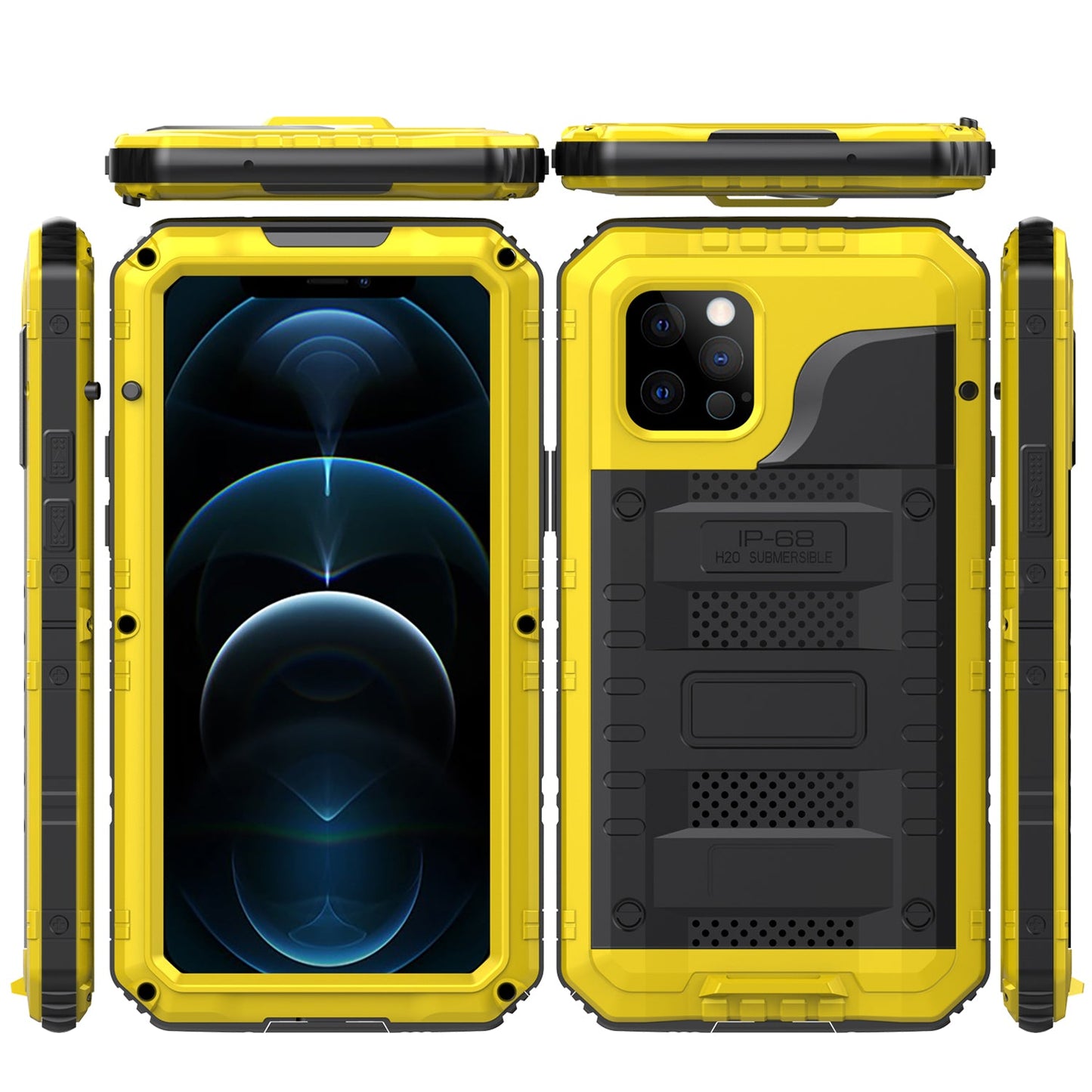 Luxury IP68 Waterproof Apple iPhone 12 Pro Max Gorilla Case Milit?ry Safeguard Outdoor Heavy Duty Metal Armor Cover