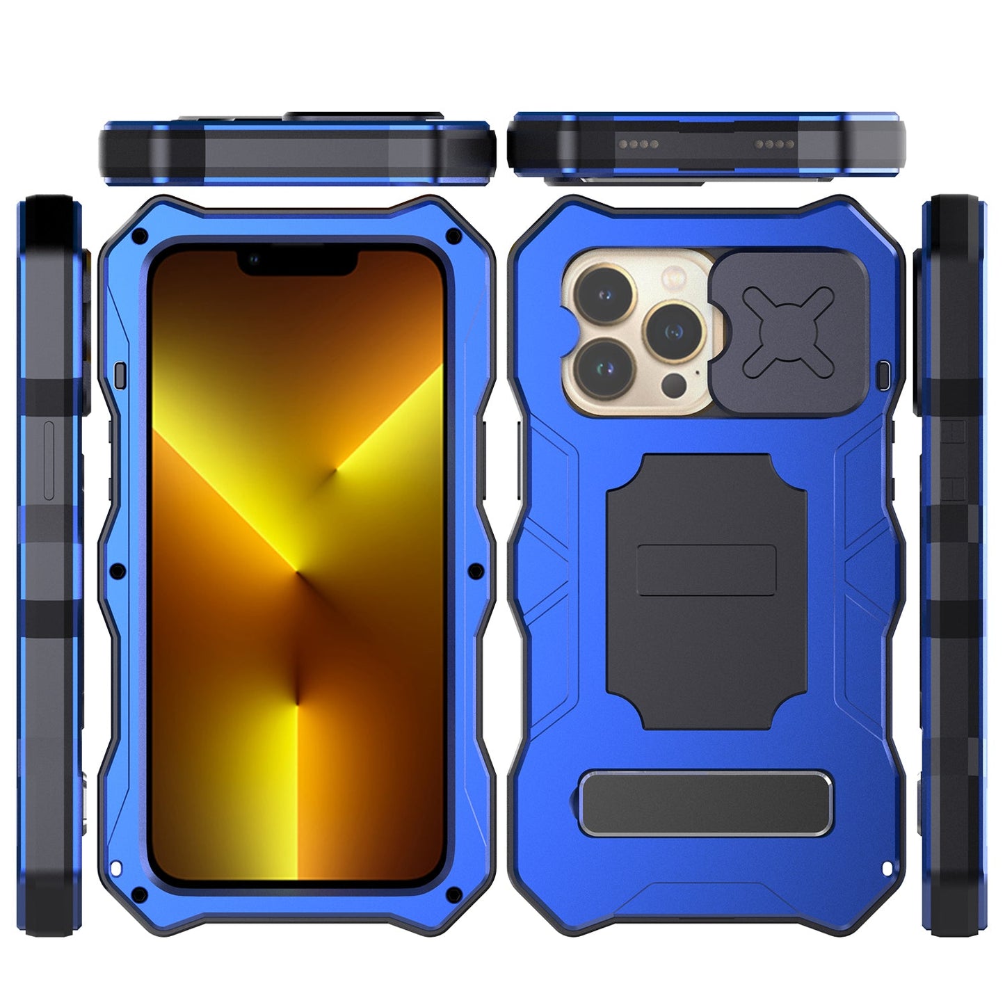 Apple iPhone 13 Pro Max Milit?r Handyh¨¹lle 12 Pro Rugged Armor Case Sto?stange Metall Gleiten Kameraschutz St?nder