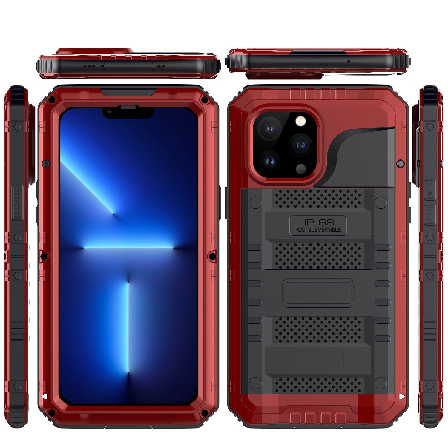 Luxury Outdoor iPhone 13 Pro Max Gorilla Case IP68 Waterproof Safeguard Heavy Duty Metal Armor Cover