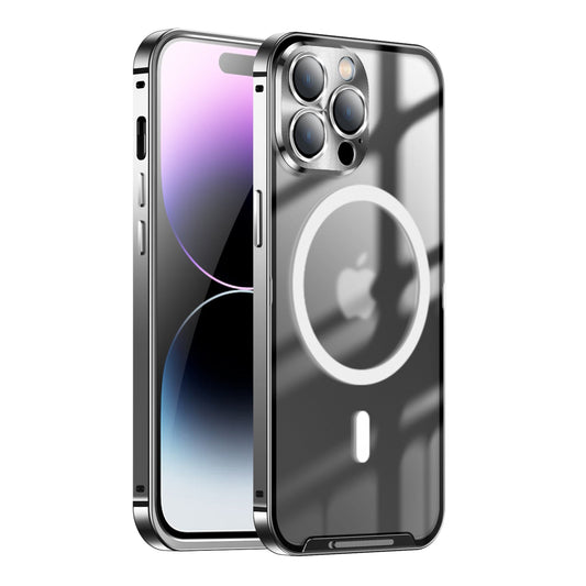 Magnetische iPhone 14 Pro Max Magsafe H¨¹lle Luxus Apple 14 Plus Kameraschutz aus Metall Aluminium Sto?feste ultrad¨¹nne HandyH¨¹lle
