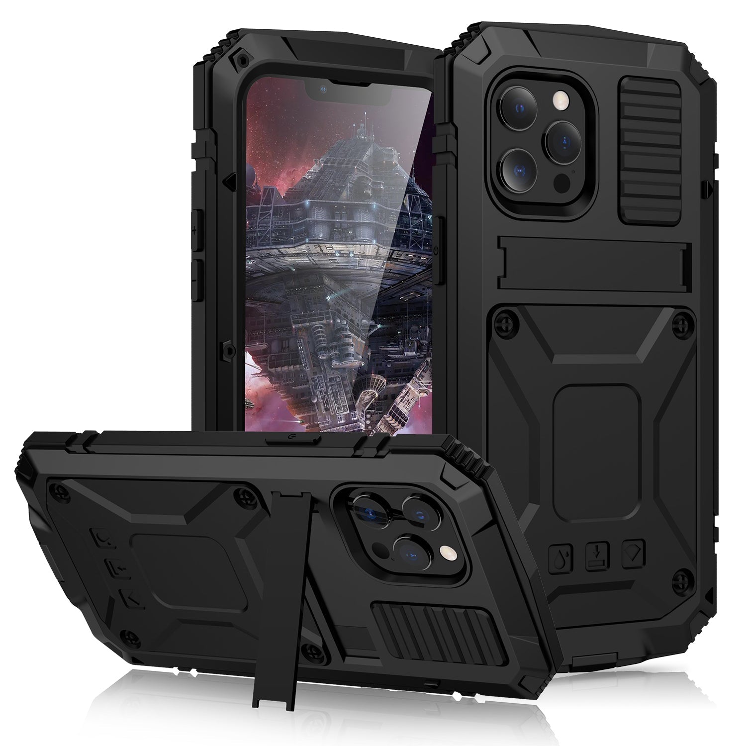 iPhone 13 Pro Max Milit?r Qualit?t H¨¹lle Kameraschutz Robuste R¨¹stung in Sto?fest Heavy Duty 360 Full Cover