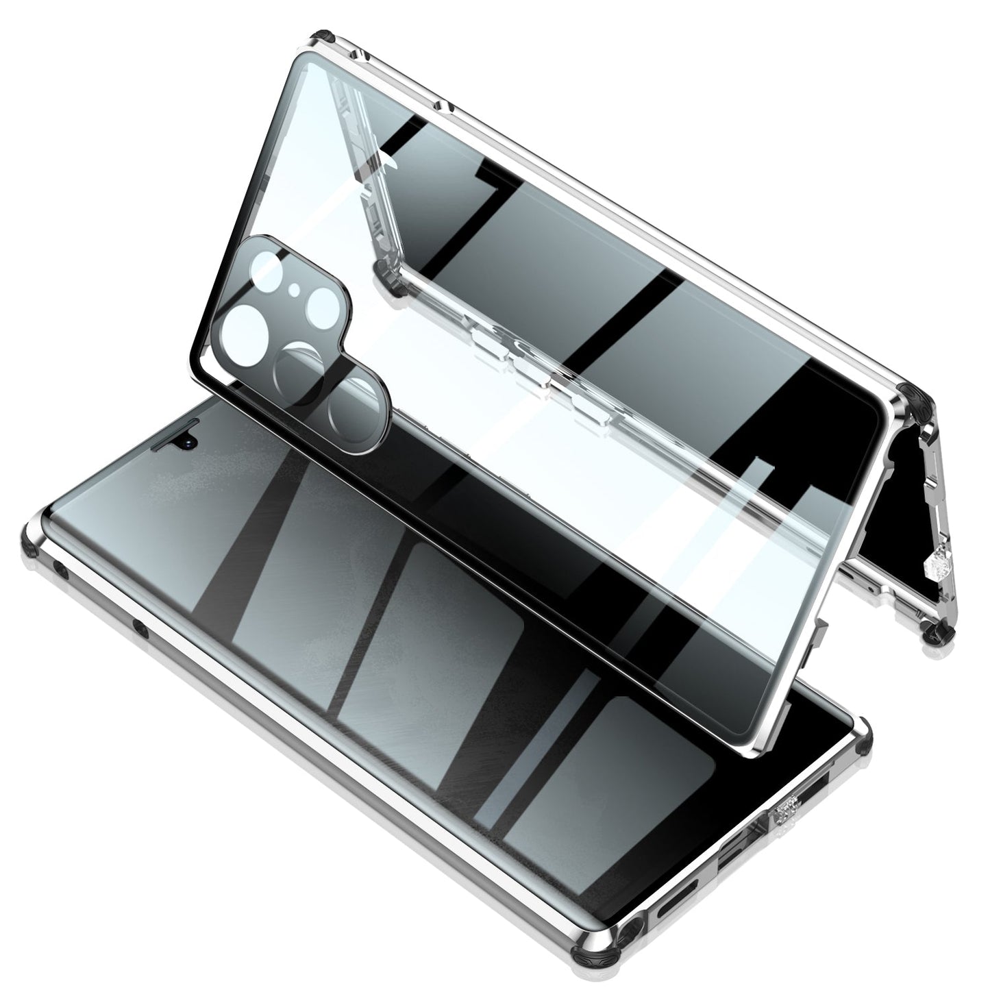 Anti-Peep H¨¹lle Samsung Galaxy S22 Ultra Privacy Case Vorderseite R¨¹ckseite Magnetische Adsorption Zweiseitiges Temperglas 