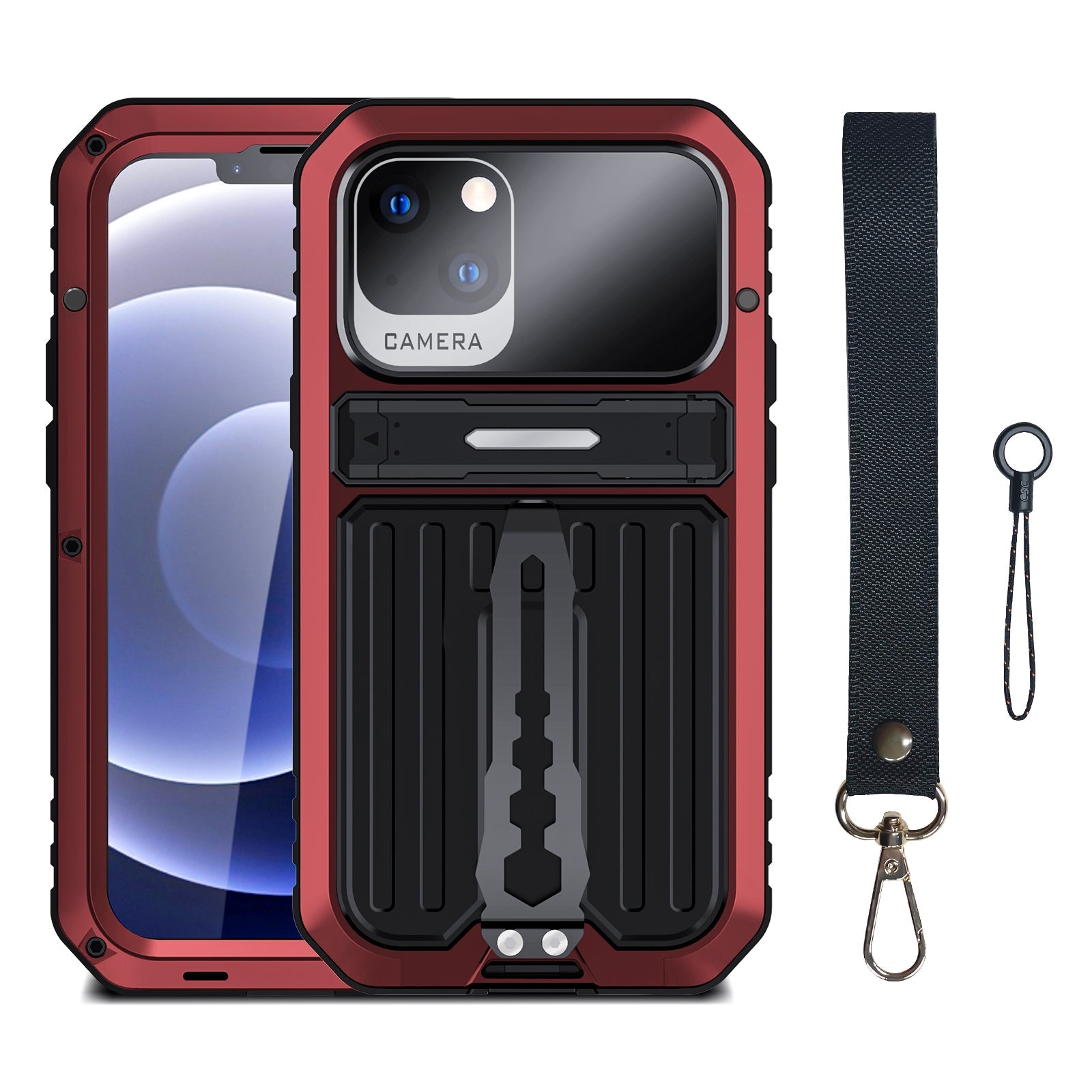 Milit?r H¨¹lle iPhone 14 Pro Max Metallpanzerung Apple 14 Plus Sto?fester R¨¹ckenclip St?nder