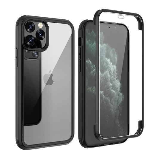Apple iPhone 11 Pro Max Silikon H¨¹lle Doppelseitige Geh?rtete Glas abdeckung 360 Ganzk?rper Displayschutzfolie