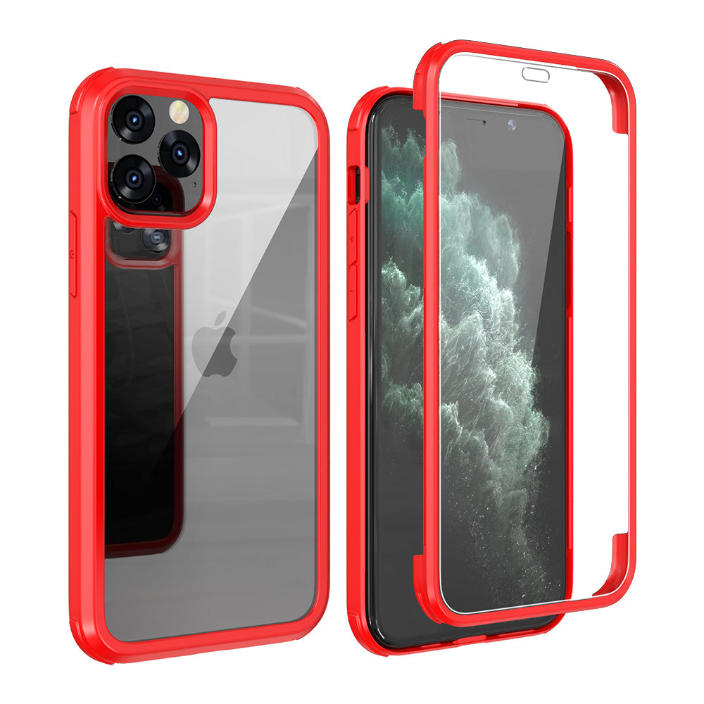 Apple iPhone 11 Pro Max Silikon H¨¹lle Doppelseitige Geh?rtete Glas abdeckung 360 Ganzk?rper Displayschutzfolie