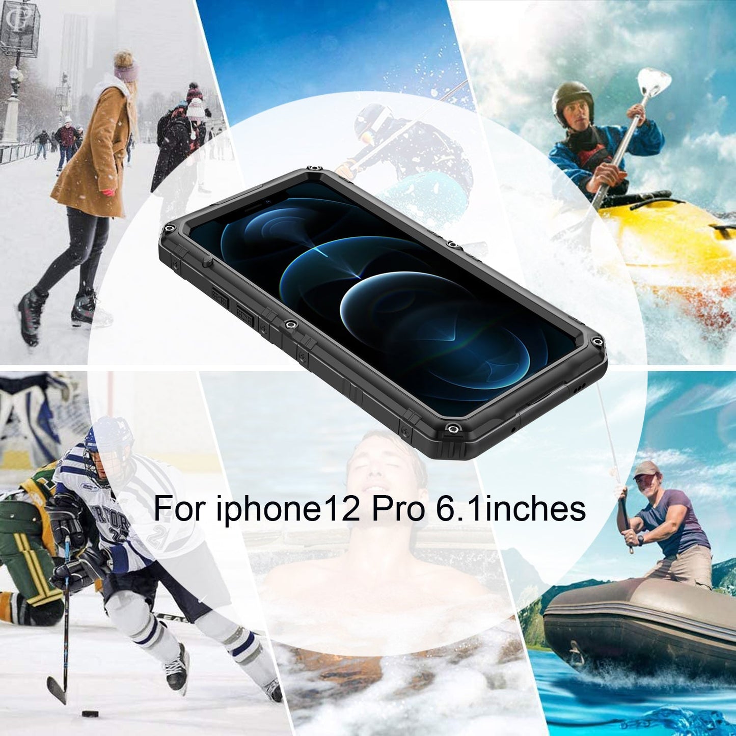 Luxury IP68 Waterproof Apple iPhone 12 Pro Max Gorilla Case Milit?ry Safeguard Outdoor Heavy Duty Metal Armor Cover