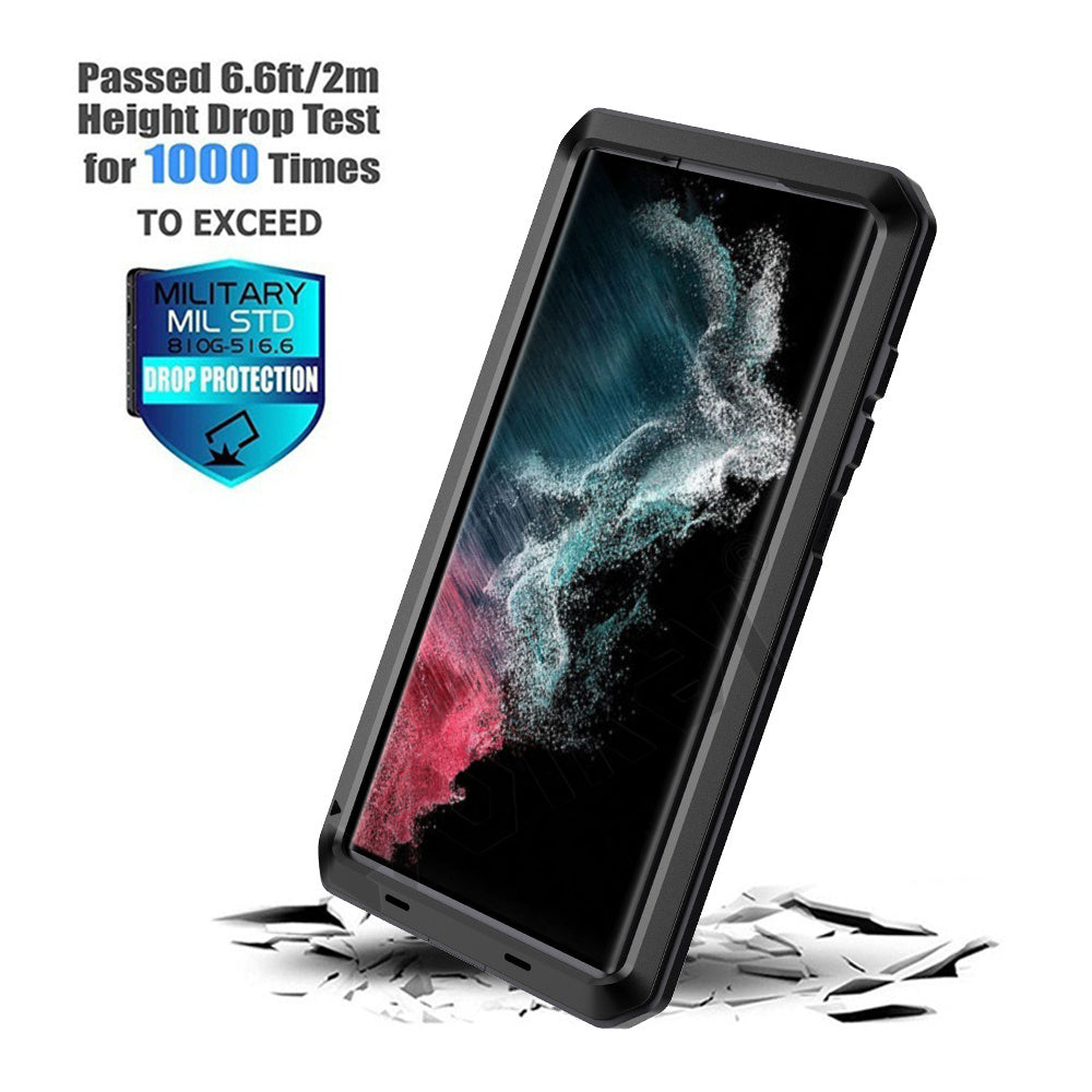 Luxury Case Samsung S22 Ultra Doom Armor Cover Outdoor Galaxy S22 Plus Shockproof Metal Aluminum 360 Full Body Bumper + Screws
