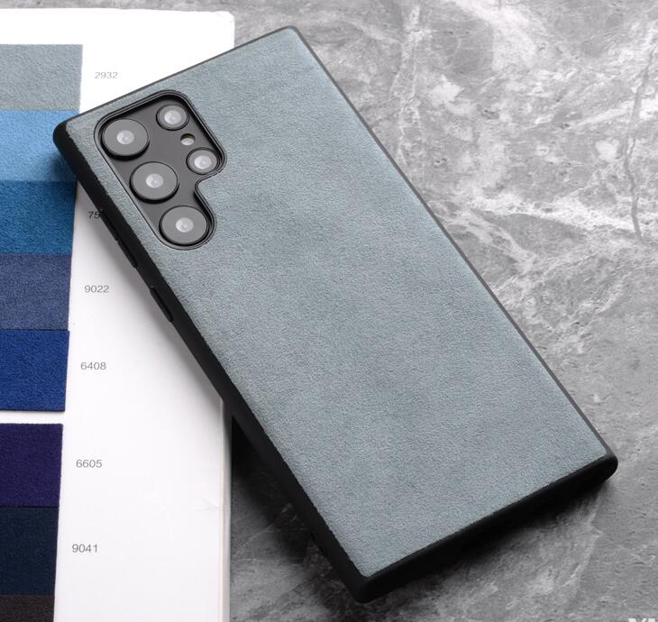 Luxury Alcantara Samsung S22 Case Business Artificial Galaxy S22 Ultra Plus Leather Phone Cover