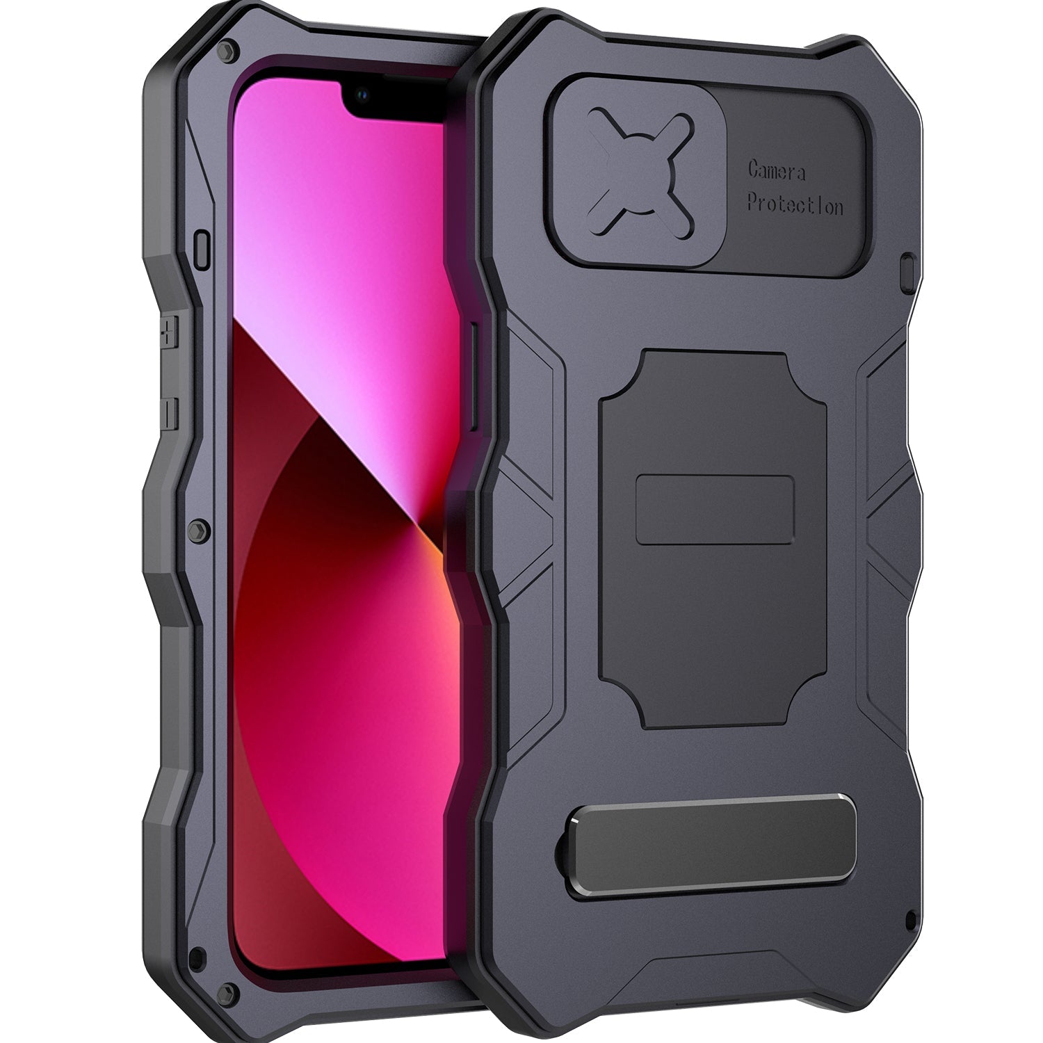 Apple iPhone 13 Pro Max Milit?r Handyh¨¹lle 12 Pro Rugged Armor Case Sto?stange Metall Gleiten Kameraschutz St?nder