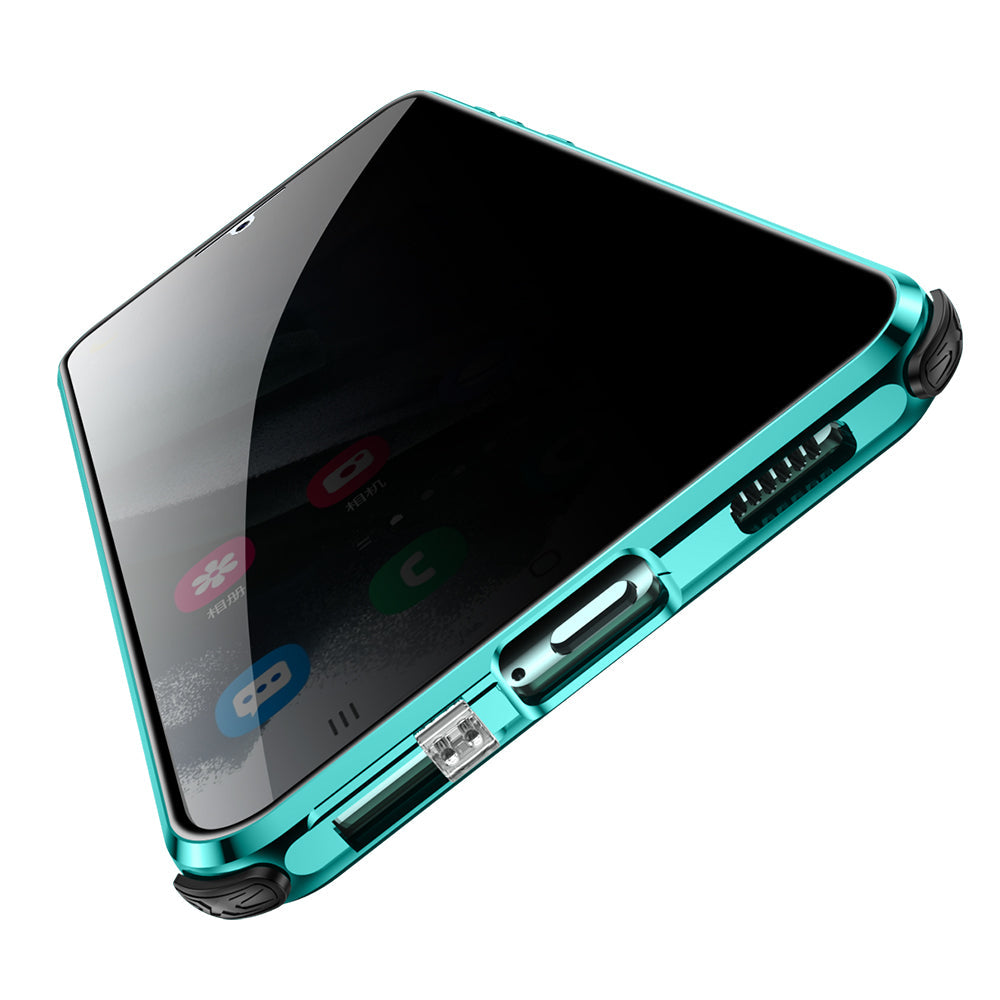 Anti-Spy Case Samsung  S21 Plus Ultra Magnetic Adsorption Privacy Protect Cover Two Sided Temper Glass